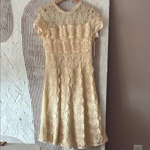 Midi Cream Lace Dress